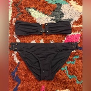 Proenza Schouler Black Strapless Bikini Set